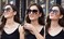 FEISEDY Sunglasses Womens Trendy, Oversized Square Shades, Pearl Inlay Cat Eye Frame UV400 Protection B2625.