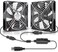 GDSTIME Dual 140mm USB Fan 5V Powered DC Brushless Fans with 2 in 1 USB Cable for AV Receiver DVR PlayStation Computer Home Theater Cabinet Cooling.