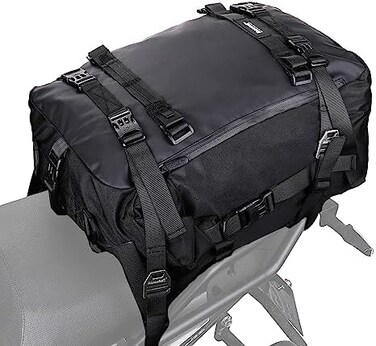 Rhinowalk Motor Pannier Bag 10/20/30L Multifunctional Waterproof Rear Rack Trunk Motorcycle Seat Bag, Black 30L.