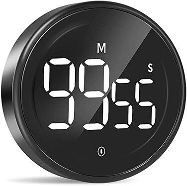 مؤقتات ليورك، مؤقت مطبخ رقمي مغناطيسي بشاشة LED كبيرة، مؤقت عد تنازلي تصاعدي للطبخ والصفوف الدراسية واللياقة البدنية، قابل لتعديل مستوى الصوت، سهل الاستخدام للأطفال وكبار السن (مقبض من سبائك الألومنيو