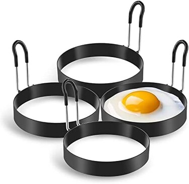 Laxinis World Eggs Rings, 4 Pack Stainless Steel Egg Cooking Rings, Pancake Mold for Frying Eggs and Omelet.