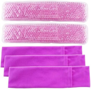 HI FINE CARE Perineal Cooling Pad, Postpartum Cold Packs Gel Bead Ice Pack Cold Therapy for Women After Pregnancy and Delivery, 2 Ice Pack and 3 Cover (Purple.