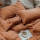 AMWAN Jersey Knit Cotton Duvet Cover Pumpkin Caramel Duvet Cover King Luxury Soft Knit Cotton Comforter Cover Rust Color Terracotta Bedding Sets 1 Pumpkin Color King Duvet Cover with 2 Pillow Shams.