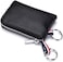 imeetu Leather Coin Purse Wallet, Mini Dual Keyrings Change Pouch Card Holder for Men Women, Black-Standard, Standard.