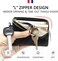 imeetu Leather Coin Purse Wallet, Mini Dual Keyrings Change Pouch Card Holder for Men Women, Black-Standard, Standard.