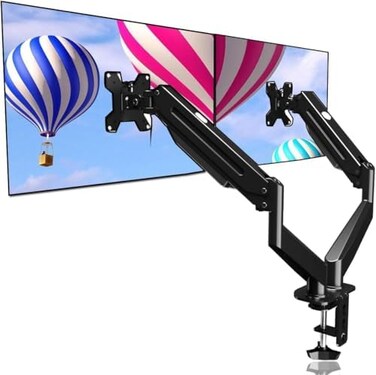 suptek Dual Monitor Mount Stand-Height Adjustable Gas Spring Monitor Arm Desk Mount for 2 Computer Screens 17 to 27 inches - Each Arm Holds up to 13. 2lbs(MD8SP.