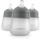 NANOB&Eacute;B&Eacute; Nanobebe Flexy Silicone Baby Bottle, Anti-Colic, Natural Feel, Non-Collapsing Nipple, Non-Tip Stable Base, Easy to Clean, 3-Pack, Gray, 9oz/ 270 ml.