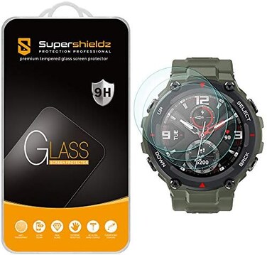 Supershieldz (3 PackDesigned for Amazfit T-Rex and Amazfit T-Rex Pro Tempered Glass Screen Protector, Anti Scratch, Bubble Free.