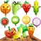 LZYMSZ 12PCS Fruit Vegetable Foil Helium Mylar Balloons, Corn Carrot Orange Tomato Broccoli Strawberry Grape Banana Watermelon Kiwi Party Decoration Supplies for Baby Shower Birthday Christmas Kids Gi
