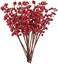 Jmkcoz 12 Pack Artificial Red Berry Stems Branches, Fake Burgundy Berry Picks Holly Berries for Christmas Tree Xmas Valenintes Wreath Decorations Floral Arrangements Home Holiday DIY Crafts Decor.