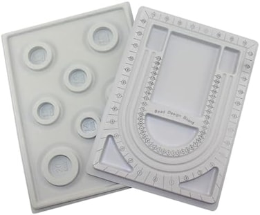 Chistepper 2 Pieces Beading Boards Bead Design Trays Necklace Bracelet Beading Jewelry Design Mats for DIY Jewelry Making.