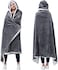 Catalonia Hooded Blanket PonchoWearable Blanket Wrap with Hand PocketsComfy Sherpa Fleece Throw Cape for Children and Adults,Womans Gift.
