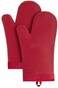 Kitchenaid Ribbed Soft Silicone Oven Mitt Set, 7"x13", Passion Red.