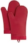 Kitchenaid Ribbed Soft Silicone Oven Mitt Set, 7"x13", Passion Red.