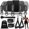 HPYGN Resistance Bands Set, Exercise Bands, Workout Bands, 5 Tube Fitness Bands with Door Anchor, Handles, Portable Bag, Legs Ankle Straps for Musle Training, Physical Therapy, Shape Body, Home Workou