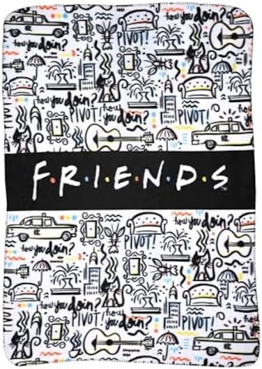Northwest The Company - Friends TV Show How You Doin'Pivot NYC Fleece Throw Blanket, Soft and Cozy Lightweight Plush Fabric Bed Cover and Room D&eacute;cor - Size 45inx 60in.