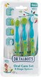 Dr. Talbot's Oral Care Set with Stand; 4-Stage System with 1 Silicone Finger Massager, 2 Massaging Brushes, 1 Soft Nylon Bristle Toddler Toothbrush; 0Months, BlueAqua.