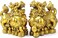 AMTOOCH Feng Shui Brass pixiu/pi yao Statue 2pcs Wealth Prosperity Home Decoration Figurine Attract Money and Good Luck Golden.