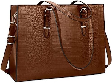 Lubardy Laptop Bag for Women 15. 6 inch Laptop Tote Bag Leather Classy Computer Briefcase.