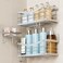 ODesign Adhesive Shower Caddy No Drilling with Soap Dish 3 Tiers Stainless Steel Shower Organizer for Shampoo Conditioner Bathroom Organizer Accessories with Removable Hooks Wall Mounted - RUSTPROOF.