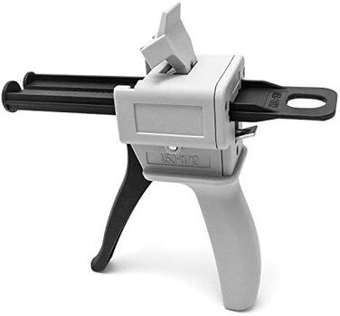 QWORK 50ml Dispenser Gun Kit, Epoxy Glue Gun, Impression Mixing Dispensing Gun, 1: 1/1: 2 AB Ratio, Static Mixer Mixing Nozzle.