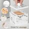 Luxspire Cotton Swab Storage Box with Lid, Q-Tip Swab Holder Cotton Ball Canister Jar Cotton Bud Round Dispenser Box, Cosmetics Makeup Countertop Vanity Bathroom Organizer Containers, Marble White.