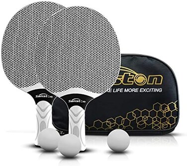 Senston Table Tennis Rackets Set, Professional Table Tennis Racket with 3 Balls, Composite Rubber Ping Pong Paddle Set.