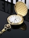 Pangda Vintage Pocket Watch Steel Men Watch with Chain for Fathers Day Xmas Present Daily Use.