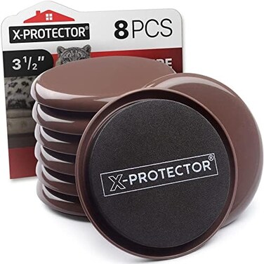 X-Protector Furniture Sliders for Carpet &ndash; Best Heavy Moving Pads - Sliders for Furniture. Move Your Furniture Easy with Reusable Furniture Movers Sliders for Carpets. (8 PCS 3 1/2 inch.