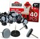 X-Protector Chair Glides &ndash; 1" Furniture Glides 40 pcs &ndash; Grey Nail-on Chair Sliders &ndash; Premium Chair Leg Floor Protectors &ndash; Slide Effortlessly with Chair Leg Pads That Protect Your Floor.