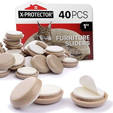 X-Protector Chair Sliders &ndash; Furniture Sliders 40 pcs Carpet Sliders 1&rdquo; &ndash; The Best Furniture Moving Pads &ndash; Premium Chair Leg Floor Protectors &ndash; Slide Effortlessly with Chair PadsProtect Your Floor.