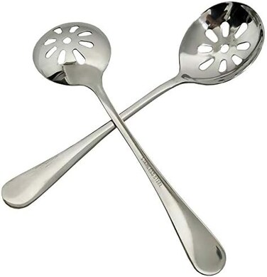 Goeielewe 2-Pack Soup Slotted Serving Spoon 7. 7-inch Stainless Steel Colander Spoon for Buffet, Dinner, Restaurants, Kichen (Slotted Spoon.