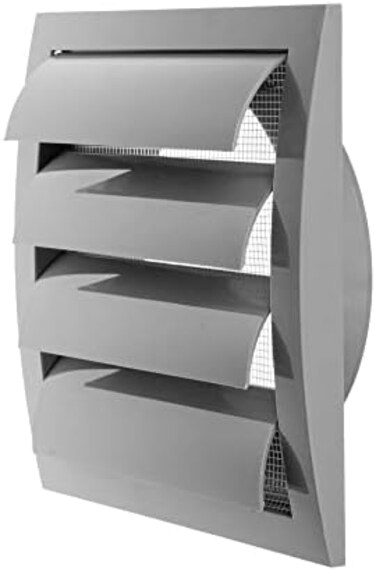 Repa Market Gray Exhaust Hood Vent 6'' Inch with Built-in Pest Guard Screen and Flange, White, Air Vent Cover, HVAC Exhaust Vent Duct Cover, Exhaust Cap.