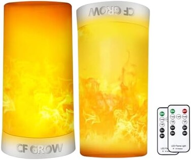 مصباح CFGROW LED بتأثير اللهب، مصباح مدفأة مع مؤقت عن بعد، مصباح لهب يعمل ببطارية قابلة لإعادة الشحن عبر منفذ USB، مصباح شمعة مقاوم للماء وقابل للتعتيم بأربعة أوضاع بدون لهب لتزيين الغرف والحفلات والح