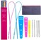 LAIRUILAI 10 Pieces Bodkin Threader Drawstring Threader Set, Including 2 Flexible Plastic Drawstring Threader, 2 Stainless Steel Sewing Loop Turner Hook, 2 Metal Tweezers, 1 Bag, 3 Flat Plastic Thread