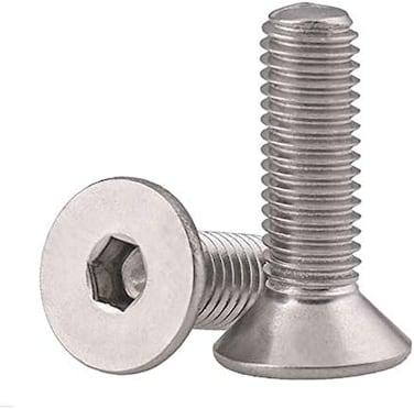 MewuDecor 1/4-20 x 1" Flat Head Socket Cap Screws, Allen Socket Drive, Stainless Steel 18-8 (304, Bright Finish, 100 PCS.