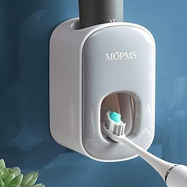 MOPMS Toothpaste Dispenser Wall Mounted for Bathroom Automatic Toothpaste Squeezer for Kids and Adult (Grey-1Pcs.