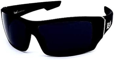 Locs Men's Rectangular Hardcore Wrap 63mm Sungl(Matte Black Rubberized Finished.