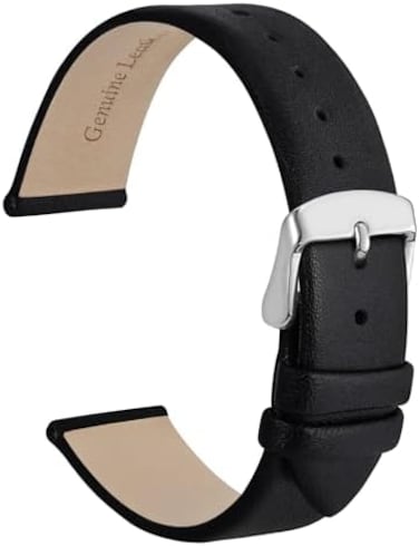 WOCCI Elegant Watch Bands, Genuine Leather Replacement Straps for Men and Women, Band Width 8mm 10mm 12mm 13mm 14mm 16mm 18mm 20mm 22mm.