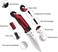 ALBATROSS 6-in-1 Camping Hiking Multi-Function Folding Pocket Knife with LED Light,Rope cutter,Glass Breaker,Fire Starter,Bottle Opener(Red.