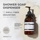 MaisoNovo Shampoo Dispenser for Shower Wall 3 Chamber - Drill Free Shower Soap Dispenser Wall Mount with Waterproof Labels - 3 Bottles 3 Wall Mounts.