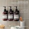 MaisoNovo Shampoo Dispenser for Shower Wall 3 Chamber - Drill Free Shower Soap Dispenser Wall Mount with Waterproof Labels - 3 Bottles 3 Wall Mounts.