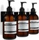 MaisoNovo Shampoo Dispenser for Shower Wall 3 Chamber - Drill Free Shower Soap Dispenser Wall Mount with Waterproof Labels - 3 Bottles 3 Wall Mounts.