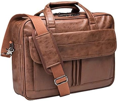 seyfocnia Herren Business Reise Aktentasche Leder Handgemachte Messenger Bag Laptop Tasche.