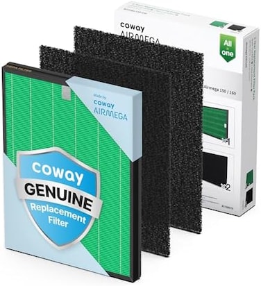 Coway Airmega 150 Air Purifier Replacement Filter Set, Green True HEPA and Active Carbon Filter, AP-1019C-FP.