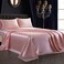 SiinvdaBZX 4Pcs Satin Sheet Set Full Size Ultra Silky Soft Blush Pink Satin Full Bed Sheets with Deep Pocket, 1 Fitted Sheet, 1 Flat Sheet, 2 Envelope Closure Pillowcases.