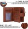 FALAN MULE Large Capacity Men's Wallet Purse Genuine Leather RFID Blocking Bifold Stylish Zipper Coin Pocket Wallet With 4 ID Window.