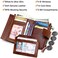 FALAN MULE Large Capacity Men's Wallet Purse Genuine Leather RFID Blocking Bifold Stylish Zipper Coin Pocket Wallet With 4 ID Window.