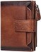 FALAN MULE Large Capacity Men's Wallet Purse Genuine Leather RFID Blocking Bifold Stylish Zipper Coin Pocket Wallet With 4 ID Window.