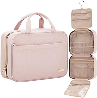 NISHEL Toiletry Bag, Portable Makeup Organizer, Cosmetic Holder for Brushes Set, Full-Sized Shampoo, Conditioner, Accessories.